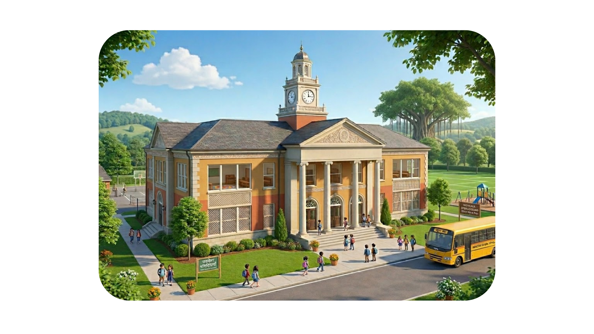 School building or classroom environment